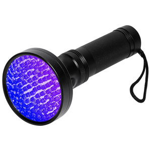 ไฟฉายยูวีอุตสาหกรรมแบบชาร์จ USB 128 LED สีดำ แสงยูวี 395 นาโนเมตร กันน้ำ ตัวเรือนอลูมิเนียมอัลลอย - Product Image 1