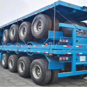 Nouvelle semi-remorque à plateau plat de 1 à 2 tonnes, 4 essieux, remorques utilitaires, longueur 12,5 m, largeur 2,5 m, hauteur 1,5 m, origine Shandong, à vendre - Product Image 6