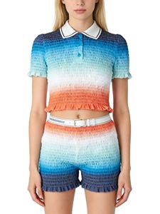 <span class=keywords><strong>Completo</strong></span> Sportivo da <span class=keywords><strong>Donna</strong></span> Personalizzato con Polo Corta Sfumata <span class=keywords><strong>e</strong></span> <span class=keywords><strong>Pantaloncini</strong></span> Abbinati in Maglia Stile Atletico - Product Image 4