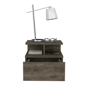 Adele <b>Floating</b> Nightstand With Drawer And Open <b>Shelves</b> For Bedroom Storage - Product Image 6