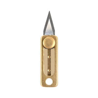 Couteau de poche miniature en alliage de laiton EDC, léger, petit, minuscule, bouton poussoir, porte-clés