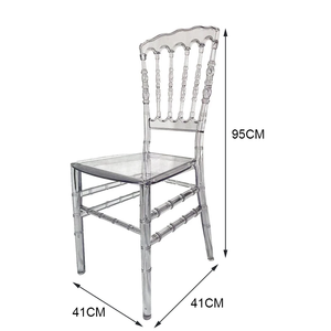 كرسي بلاستيكي شفاف من Napoleon لحديقة دخول الفيلا يستخدم كرسي فندق تجاري حديث قابل للتكديس مقاوم للماء لحفلات الزفاف - Product Image 5