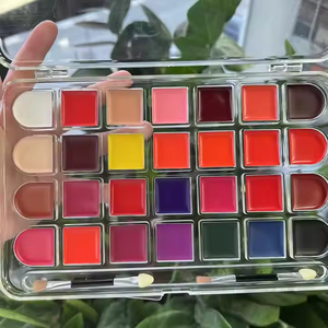 थोक कस्टम लोगो 28 रंग वर्णक भोजन जलरोधक और पसीना-सबूत चिकनी बहु-कार्यात्मक नेत्र छाया ब्लश होंठ प्लेट - Product Image 2