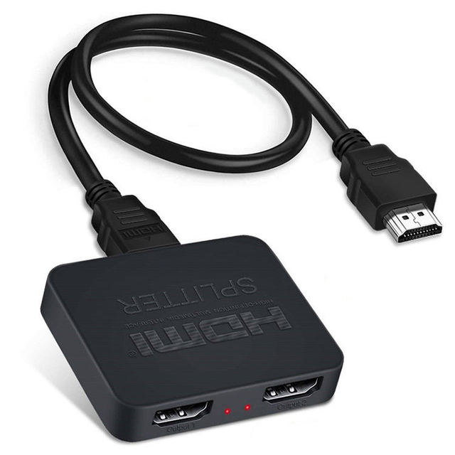 High Quality 4K30Hz HDMI Video Transmission HDMI Splitter 1 in 2 Out Audio Multi-Screen ABS Plastic Splitter for Laptop TV Box