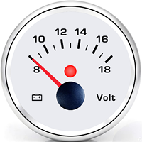 Voltmeter Tahan Air 12V 52mm untuk Mobil Truk dengan Lampu Latar 10 Warna