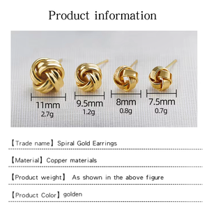 畅销产品2025时尚饰品女性花式精致耳钉金色爱心结耳环 - Product Image 2