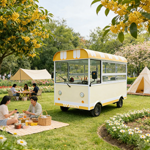 Carrito de Comida Móvil con Refrigerador, Carrito de Acero Inoxidable para Bebidas Frías y Almacenamiento de Helados - Product Image 1