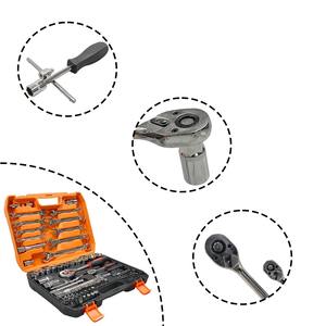 82pcs Auto Repair DIY Wrench Set Customizable OEM Support Made Carbon Steel Chrome Finish Socket Ratchet Wrenches - Product Image 4