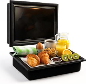 <span class=keywords><strong>Plateau</strong></span> de lit en bois rembourré avec <span class=keywords><strong>coussin</strong></span> <span class=keywords><strong>pour</strong></span> <span class=keywords><strong>manger</strong></span>, boire et utiliser un ordinateur portable – Idéal <span class=keywords><strong>pour</strong></span> le petit-déjeuner et le dîner - Product Image 1