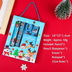 Juego de Papelería Navideña de 6 Piezas para Niños, Caja de Útiles Escolares Portátil, Recuerdo de Fiesta de Papá Noel y Reno, Regalo al por Mayor - Product Image 2