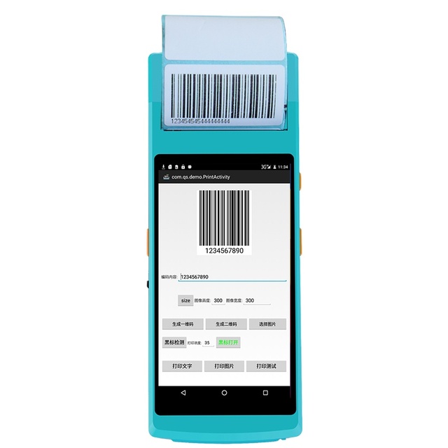PDA5501 Full Touch Screen Handheld 3G Rfid Qr Code Android Pos Terminal With Printer