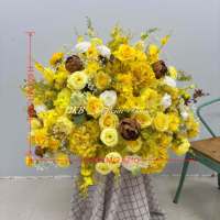 Centro de Mesa de Flores Artificiales de Fábrica, Bola Blanca de 50cm de Diámetro, Centro de Mesa Redondo de Flores 5D con Rosa Blanca y Delphinium de Tacto Real para Bodas