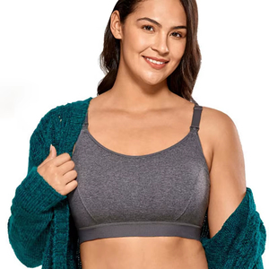 Soutien-Gorge d'Allaitement Sans <span class=keywords><strong>Armature</strong></span> Grande Taille, Soutien-Gorge en Coton Dos Nageur Ultra-Confortable - Product Image 2