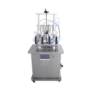 Máquina de llenado de perfumes semiautomática de 4 cabezales para vodka, alcohol, agua, líquidos cosméticos, con presión negativa al vacío - Product Image 5