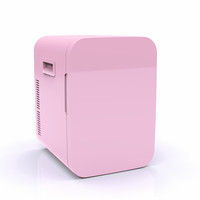 Mini-Réfrigérateur Cosmétique Portable Style Rétro 10L avec Porte en Verre Personnalisable, Fonction Chaud et Froid, pour Soins de la Peau
