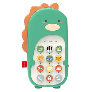 Schütteln und Tanzen Cartoon Dinosaurier Form Baby Telefon Spielzeug Früh kindliche Aufklärung Spielzeug Baby Musical Beruhigendes Spielzeug Telefon