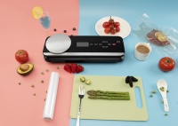Scelleuse sous vide électrique avec balance numérique détachable, barre métallique à une touche, coupe-sac intégré, NTC, pour la conservation alimentaire et les achats en gros