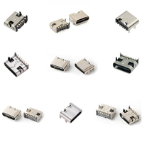 Connecteur femelle SMT Type C 6 broches FDX0169A1 sans ressort, longueur 6,80 mm, courant nominal 3A, résistant aux hautes températures, boîtier en acier inoxydable