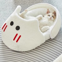 Cama para Gatos, Nido para Perros, Universal para las Cuatro Estaciones, Semi-Cerrado, Nido para Hámsteres y Conejos, Cálido para Invierno, Bolsa de Dormir para Gatos