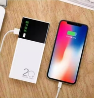 Chargeur portable mini personnalisable 10000mAh avec double port USB, batterie externe avec lumières LED, sortie 20W, alimentation mobile étanche