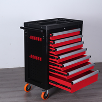 Chariot d'atelier à roulettes en acier pour mécanicien, 369 pièces, avec établi et 6/7 tiroirs, OEM