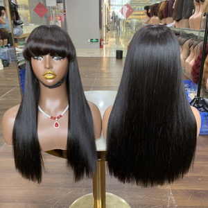 Perruques en cheveux humains Remy de 14 à 24 pouces, super double drawn, cheveux vietnamiens, perruques en dentelle 2x4 avec frange - Product Image 2