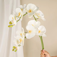 Hochwertige 7-Kopf Big Phalaenopsis Silikon Baumwolle Simulation Orchidee für Hochzeit Home Decor Cake Shop Backen Blume künstlich