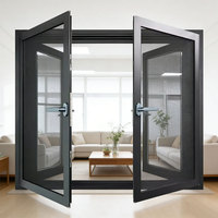 Ventana Abatible de Aluminio de Diseño Premium, Ventana con Rotura de Puente Térmico y Triple Acristalamiento Insonorizado con Certificación CE para Casa Pasiva, Personalizable