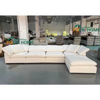 PZCN Home Mass supply Ensemble de canapés modulaires sectionnels pour salon, style crème, en tissu, blanc, doux, moderne, grand, effet nuage