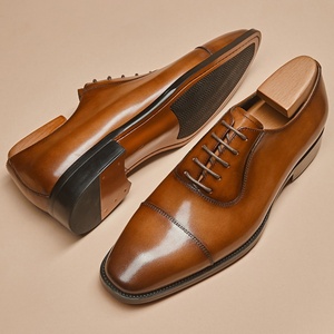 Chaussures habillées homme printemps-été à trois œillets, bout carré, à lacets, style coréen, tendance, confortables et respirantes en cuir - Product Image 4
