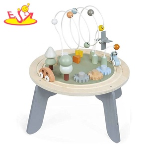 <span class=keywords><strong>Table</strong></span> d'apprentissage <span class=keywords><strong>multi</strong></span>-<span class=keywords><strong>activités</strong></span> en bois de haute qualité pour tout-petits - Jouet éducatif avec engrenages, perles et formes W12D480 - Product Image 4