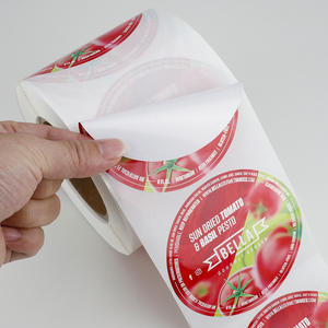 Custom <strong>Circle</strong> Round Food <strong>Label</strong> Roll Printing Waterproof Adhesive Vinyl Logo Sticker for Gourmet Tomato Sauce Packaging <strong>Label</strong> - Product Image 3