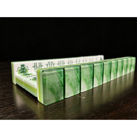 Mahjong américain de luxe, style direct usine, 160 tuiles, 4 couches, en acrylique gravé, design vert cyprès, pour cadeaux de la Fête des Mères