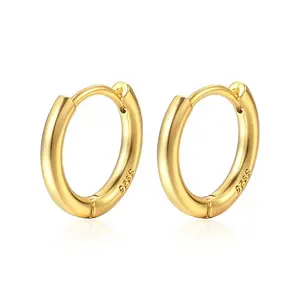 Simple Style 925 Sterling Silver Hoop with 4 Diameter in Gold and Platinum plated Jewelry Earring for Women Earrings