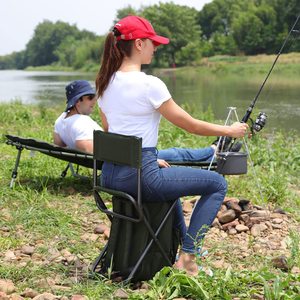 Bán Buôn Ghế Tựa Lưng Di Động Ngoài Trời Trọng Lượng Nhẹ Ba Lô Ghế Gấp Gọn Gọn Với Túi Giữ Lạnh Cho Câu Cá Cắm Trại - Product Image 3