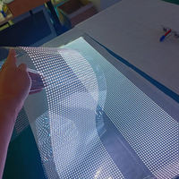 Écran LED transparent P6 P8 P10 flexible adhésif pour mur vidéo en verre, panneau publicitaire LED couleur intégrale, affichage de film LED clair