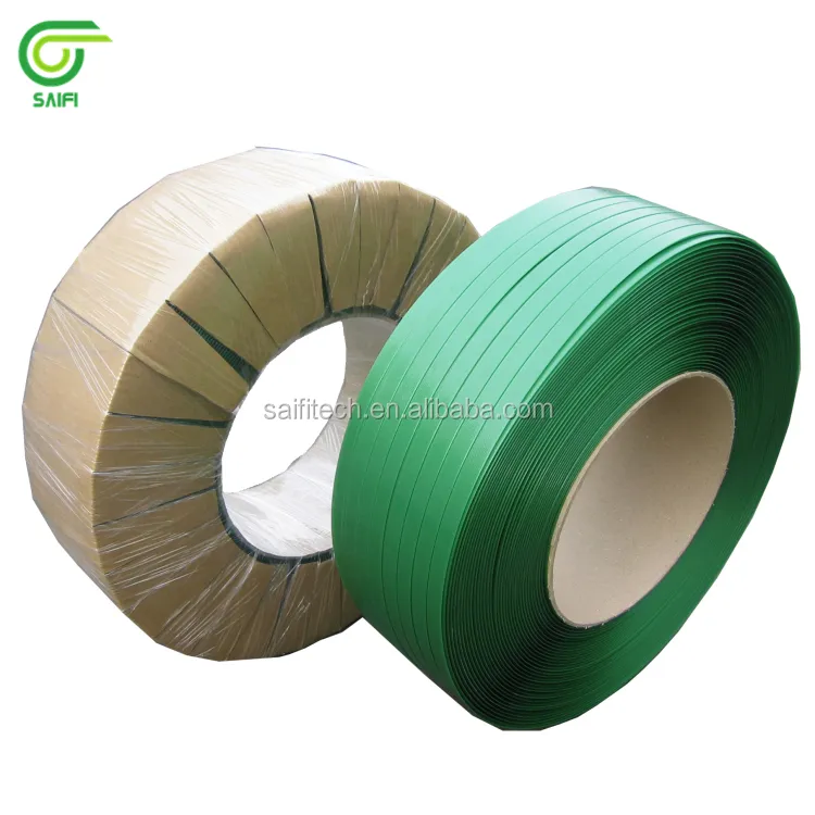 Jumbobroodje sterke trek reliëf groene PET band polyester plastic riem verpakking