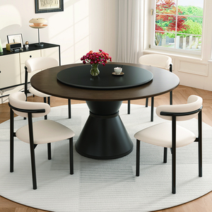 Moderno tavolo da pranzo rotondo in legno massello scandinavo | Design senza tempo per case, alberghi e ristoranti Villa - Product Image 2