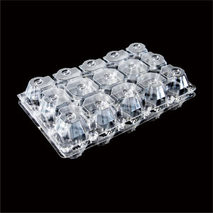15 yumurta için 15 delik özel PET geri dönüşümlü şeffaf plastik yumurta tepsileri - Product Image 1