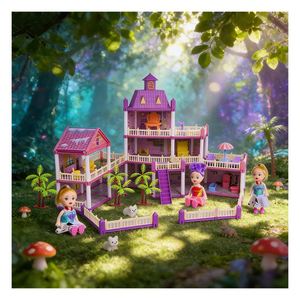 Juego de Juguetes de Cocina Familiar, Casa de Muñecas de Plástico para Niños, Villa de Juego Interior para Niños de 5 a 7 Años en Adelante - Product Image 5