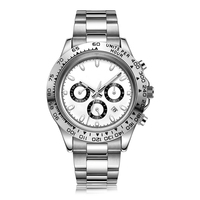 Montre mécanique automatique pour homme, acier inoxydable, bracelet 20 mm, cadran en verre, lumineuse, étanche, jour/date