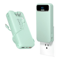 Batterie externe avec prise secteur 20000mAh, intégration Type C, écran LED, charge rapide PD20W, portable, pour voyage, vente en gros