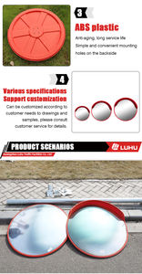 Зеркало дорожное угловое LUHU LH-GJJ-01, выпуклое, для безопасности дорожного движения, внутреннее, диаметр 600 мм, угол обзора 180°, материал ПК/АБС, для парковки - Product Image 4