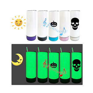 20oz Glow Sublimation Wireless <b>Music</b> Player Speaker Tumbler With USB Charging Cable Slide Lid and Straw for Heat Press Printing - Product Image 2