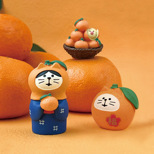 Orange Cat Resin Figurine Japanese Style Craft Handmade Home Decoration Gift - Product Image 2