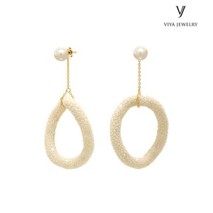 Tùy chỉnh Dubai thời trang cá đuối gai độc sterling bạc/Brass/Thép không gỉ Da Bông tai phụ nữ đồ trang sức - Product Image 3