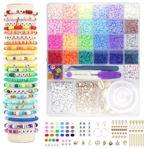 Customization 24 colors 6mm clay beads bracelet making kit girl toy diy polymer clay beads for bracelet making jewelry kit