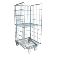 Chariot logistique robuste ALLWORLD CH05108 avec étagères en fil d'acier, capacité 500 kg, 680*800*1750mm, quatre roues, revêtement poudré, OEM ODM