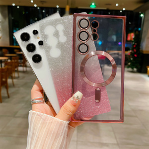 Custodia per Telefono con Ricarica Wireless Magnetica, Colore Sfumato Elettroplaccato con Glitter per <span class=keywords><strong>Samsung</strong></span> Galaxy S26 S25 S24 Ultra A17 A37 - Product Image 2