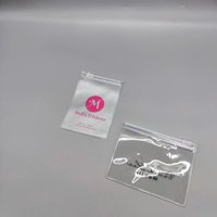 Sac à fermeture éclair en PVC transparent givré, réutilisable, en plastique recyclable, petit format, avec logo personnalisé, pour cosmétiques, bijoux, bagues, emballage